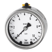 Riegler Manomètre, acier CrNi, G 1/4 arrière centré, -1 / 0,0 bar, Ø 63-1