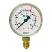 Riegler Manomètre Argon, G 1/4 radial bas, 0 - 30 l/min (10 bar), Ø 63-1