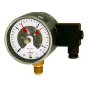 Riegler Manomètre de contact, G 1/2 radial bas, plage 0 - 6,0 bar, Ø 100-1