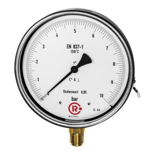 Riegler Manomètre de précision, G 1/2 radial bas, -1 / +0,6 bar, Ø 160