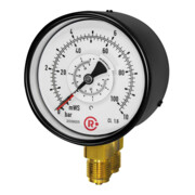 Riegler Manomètre de pression différentielle, 2x G 1/2 bas, parallèle, 0 - 1,0 bar, Ø 100, 1201-R-1