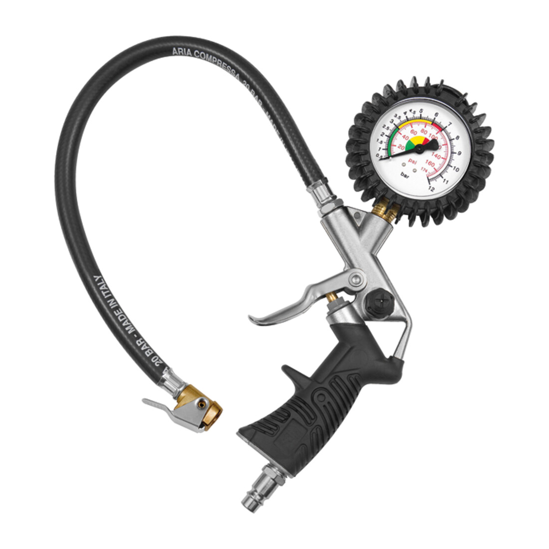 Riegler Manomètre de pression pour pneus à main MS, Ø 63 mm, étalonné, 0-10 bar