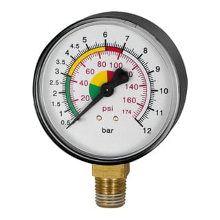 Riegler Manomètre diamètre 63 mm, non étalonné, raccord inférieur