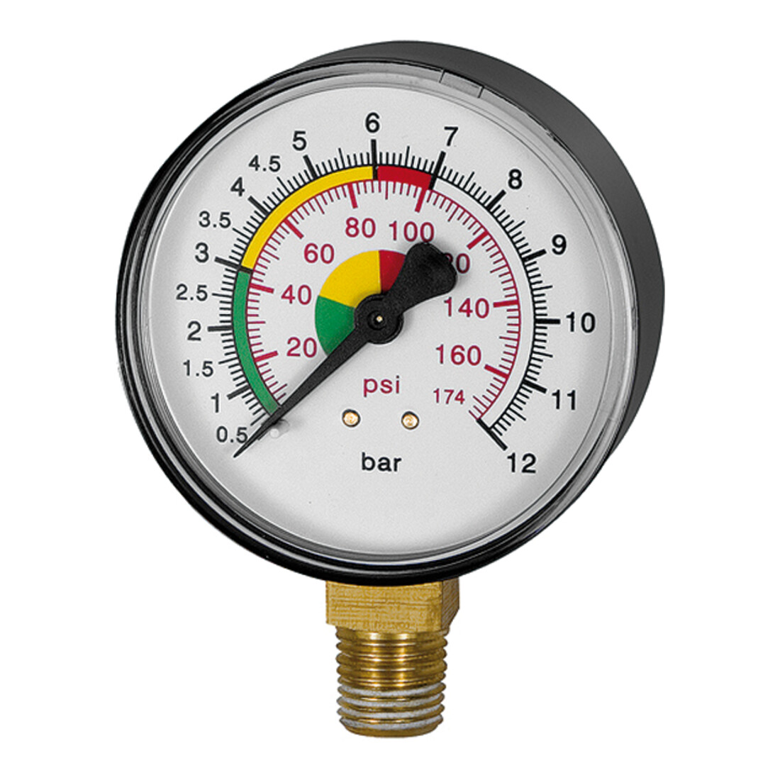 Riegler Manomètre diamètre 63 mm, non étalonné, raccord inférieur