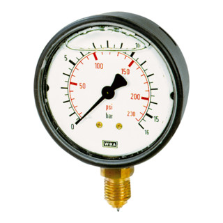 Riegler Manomètre glycériné, plastique, G 1/4 bas, 0 - 10,0 bar, Ø 63