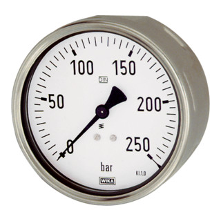 Riegler Manomètre, robuste, G 1/2 arrière excentré, 0 - 6,0 bar, Ø 100