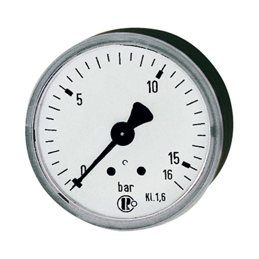 Riegler Manomètre standard, boîtier tôle d'acier, G 1/4 arrière, -1/0,0 bar, Ø 63