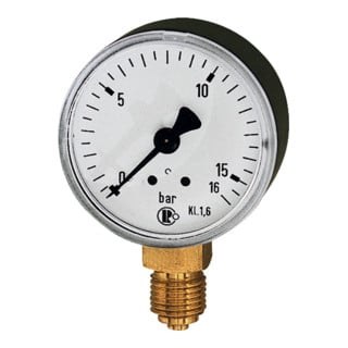 Riegler Manomètre standard, boîtier tôle d'acier, G 1/8 bas, 0 - 1,6 bar, Ø 40