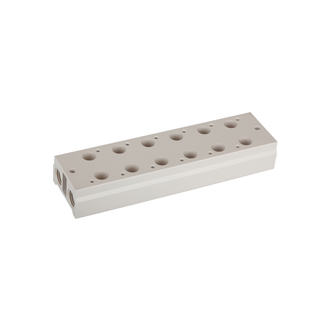 Riegler Mehrfach-Grundplatte für 3/2-Wegeventile, 7 Positionen, M5, G 1/8
