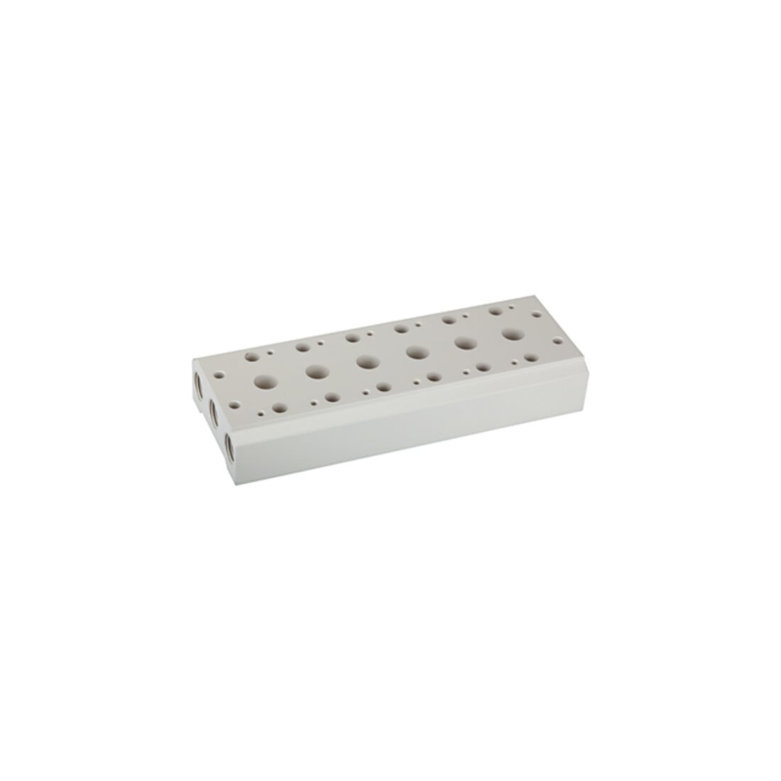 Riegler Mehrfach-Grundplatte für 5/2-5/3-Wegeventile, 6 Pos., G 1/4, G 3/8