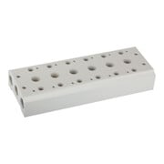 Riegler Mehrfach-Grundplatte für 5/2-5/3-Wegeventile, 8 Pos., M5, G 1/8-1