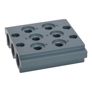 Riegler Mehrfach-Grundplatte für Wegeventile, 2 Ventilpositionen, G 1/4