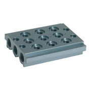Riegler Mehrfach-Grundplatte für Wegeventile, 3 Ventilpositionen, G 1/8-1