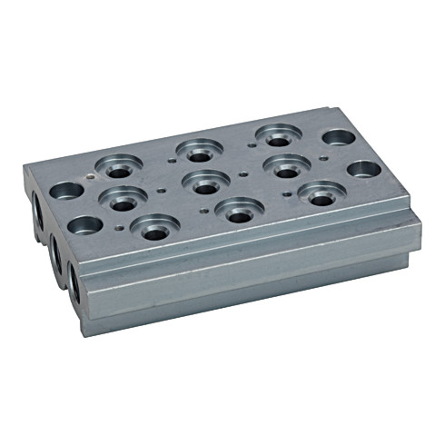 Riegler Mehrfach-Grundplatte für Wegeventile, 4 Ventilpositionen, G 1/8
