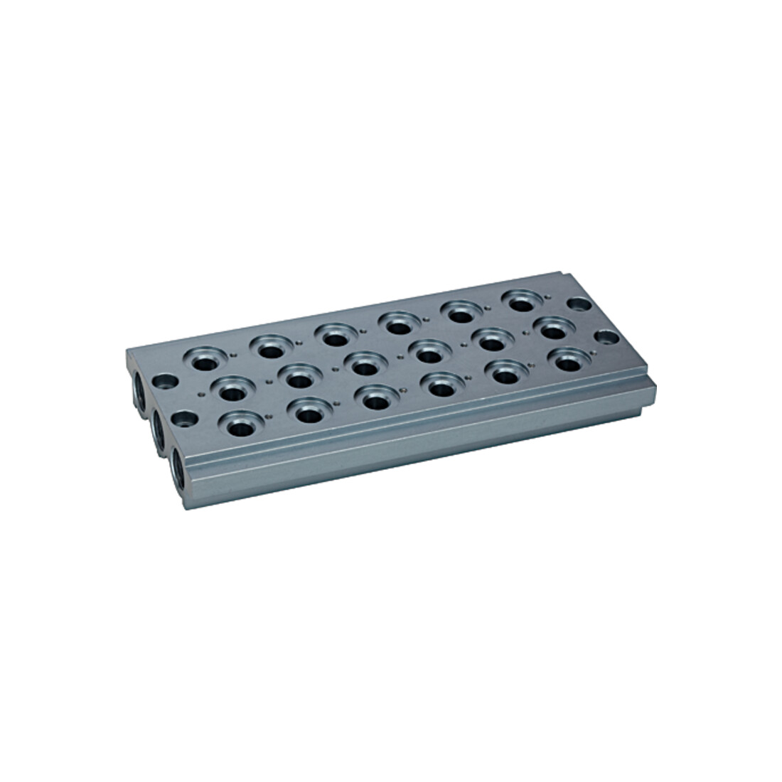 Riegler Mehrfach-Grundplatte für Wegeventile, 6 Ventilpositionen, G 1/8