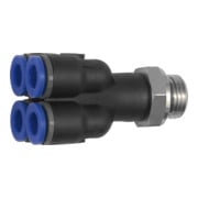 Riegler Mehrfachverteiler »Blaue Serie«, 4-fach, drehbar, G 1/8 a. Ã˜ 4mm