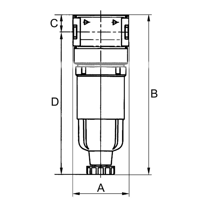 Riegler Mikrofilter  »multifix-mini « mit PC-Behälter, 0,01  µm, BG 0, G 1/4