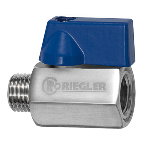 Riegler Mini-Kugelhahn, Edelstahl 1.4401, IG/AG, G 1/4, DN 8