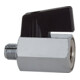 Riegler Mini-Kugelhahn, glatte Oberfläche, MS vern., G 3/8 IG/AG, DN 8