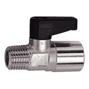 Riegler Mini-Kugelhahn mit Drehgriff, Messing vernickelt, R/Rp 1/2 AG/IG-1