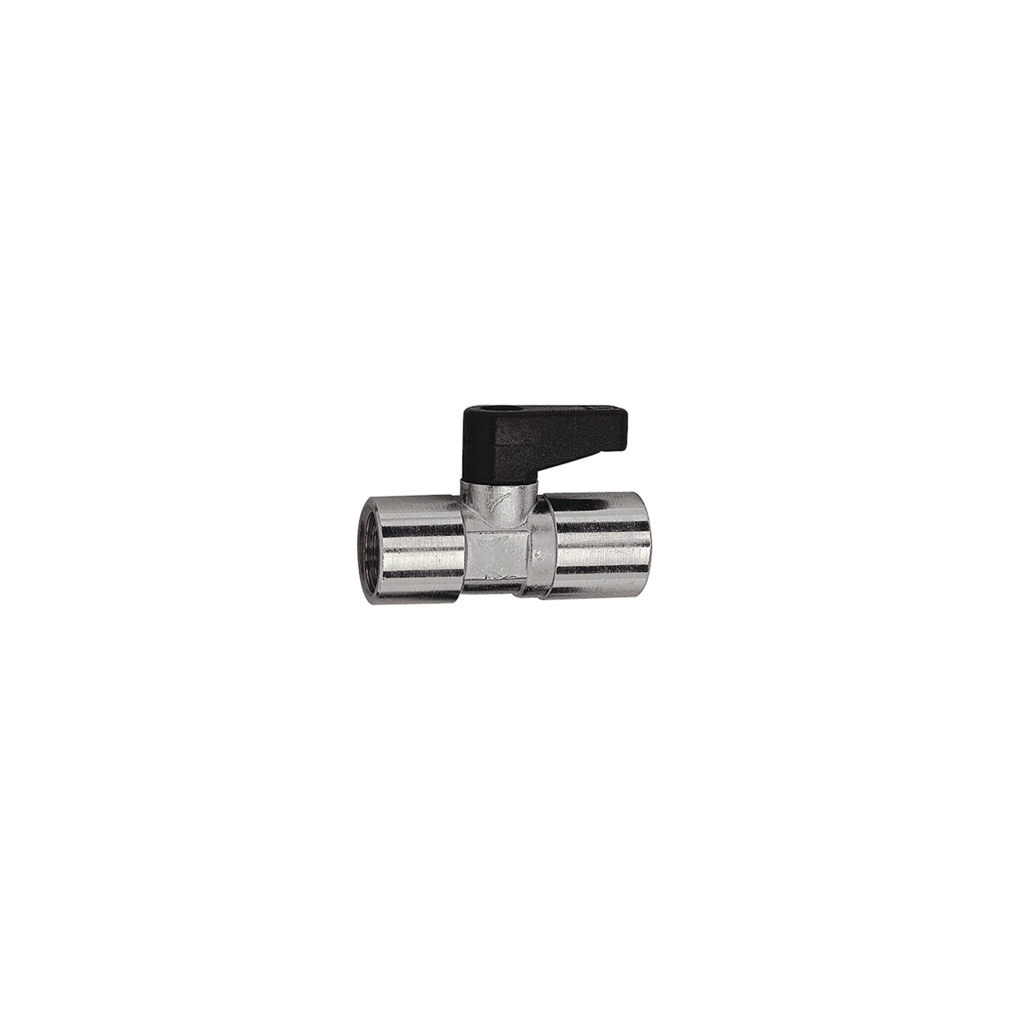 Riegler Mini-Kugelhahn mit Drehgriff, Messing vernickelt, Rp 1/8 IG