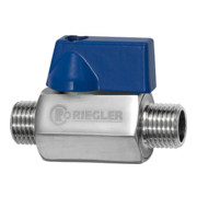 Riegler Mini-vanne à bille, acier inoxydable 1.4401, M/M, G 1/2, DN 15-1