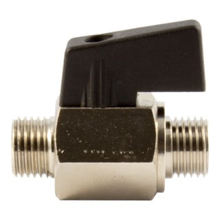 Riegler Mini-vanne à bille, surface lisse, MS nickelé, G 1/4 M, DN 8