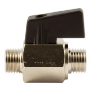 Riegler Mini-vanne à bille, surface lisse, MS nickelé, G 1/4 M, DN 8-1