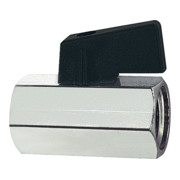 Riegler Mini-vanne à bille, surface lisse, MS nickelé, G 3/4 F, DN 13,5-1