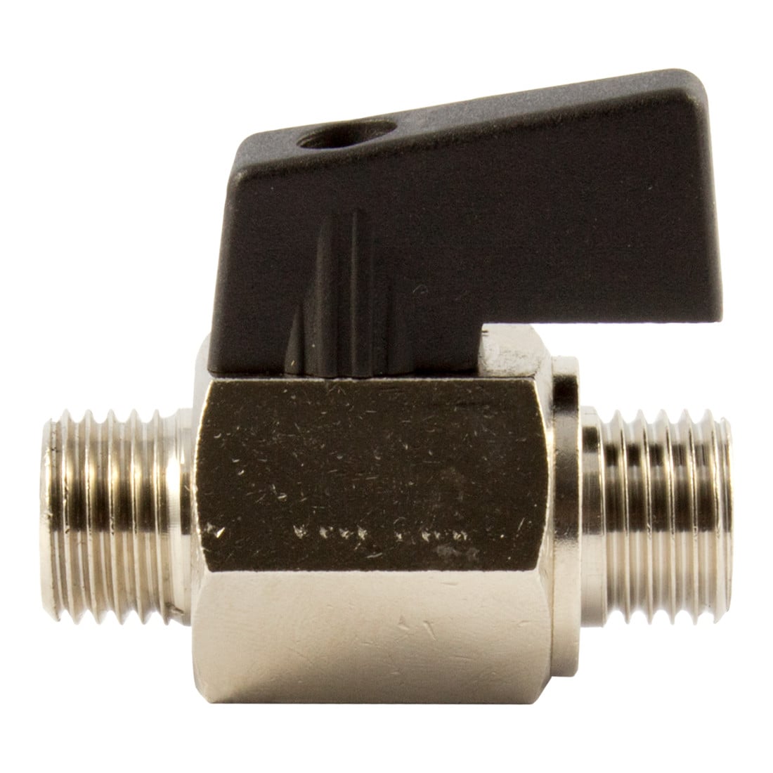 Riegler Mini-vanne à bille, surface lisse, MS nickelé, G 3/8 mâle, DN 8