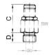 Riegler Mini-ventil d'échappement inox, G 1/4, pression de déclenchement 30,0 - 60,0 bar