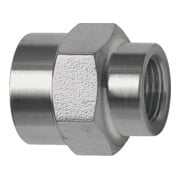 Riegler Muffe, Außensechskant, reduzierend, G 1/4, G 1/8, ES 1.4571-1