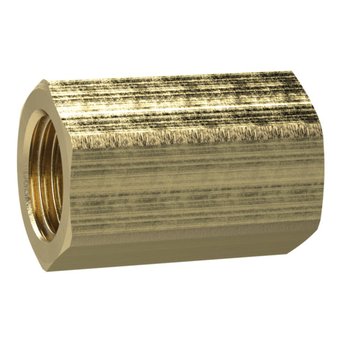 RIEGLER Muffe mit Außensechskant Messing