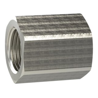 Riegler Muffe mit Außensechskant, reduzierend G 1/4 i., G 3/8 i. MS vern.