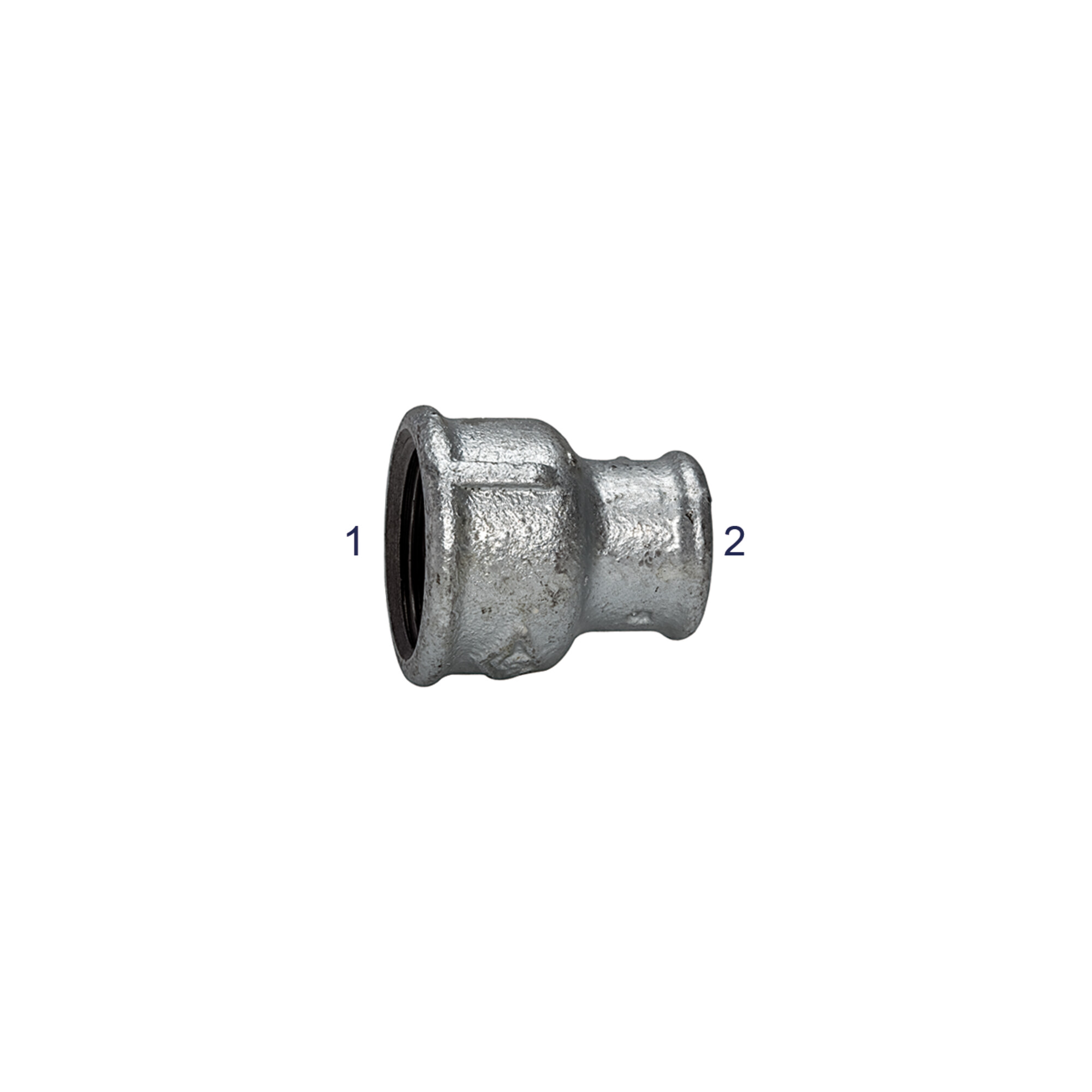 Riegler Muffen 240, IG/IG, Rp 1/2, Rp 1/4, schw. Temperguss feuerverz.