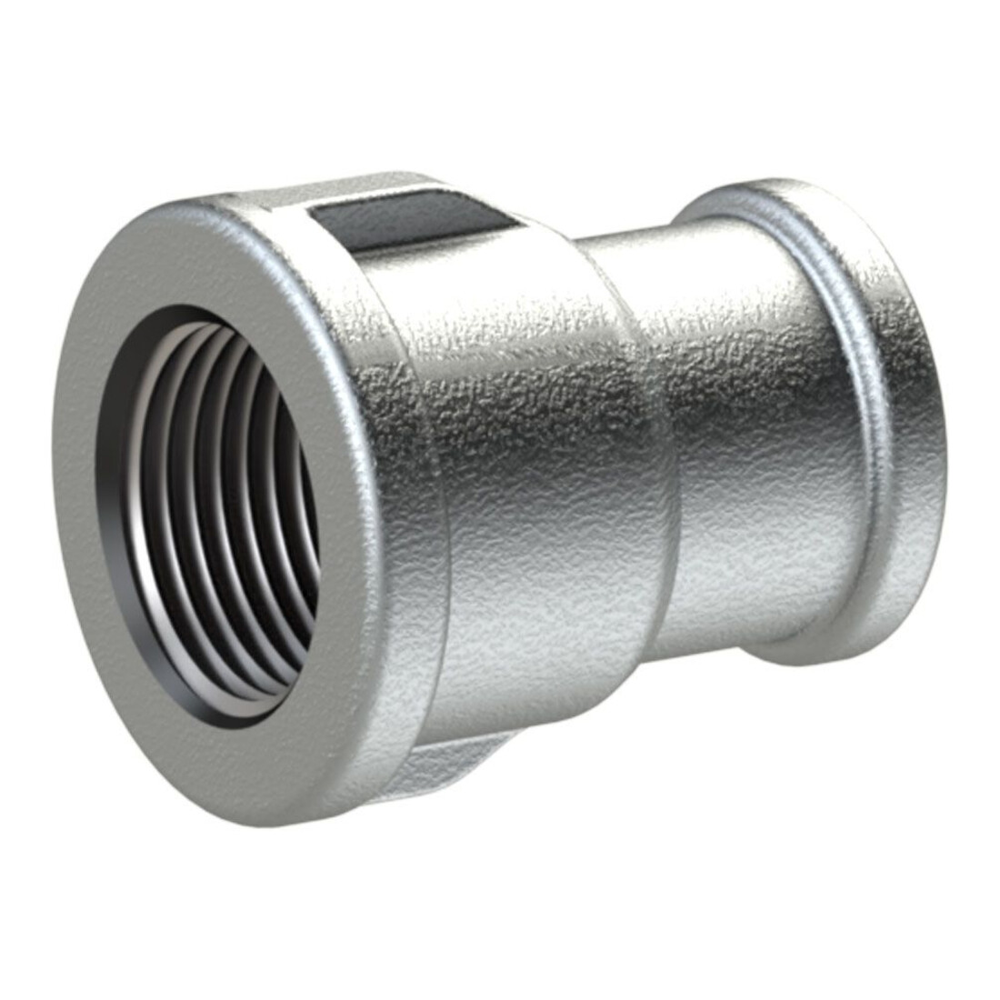 Riegler Muffen 240, IG/IG, Rp 1, Rp 3/4, schw. Temperguss feuerverz.