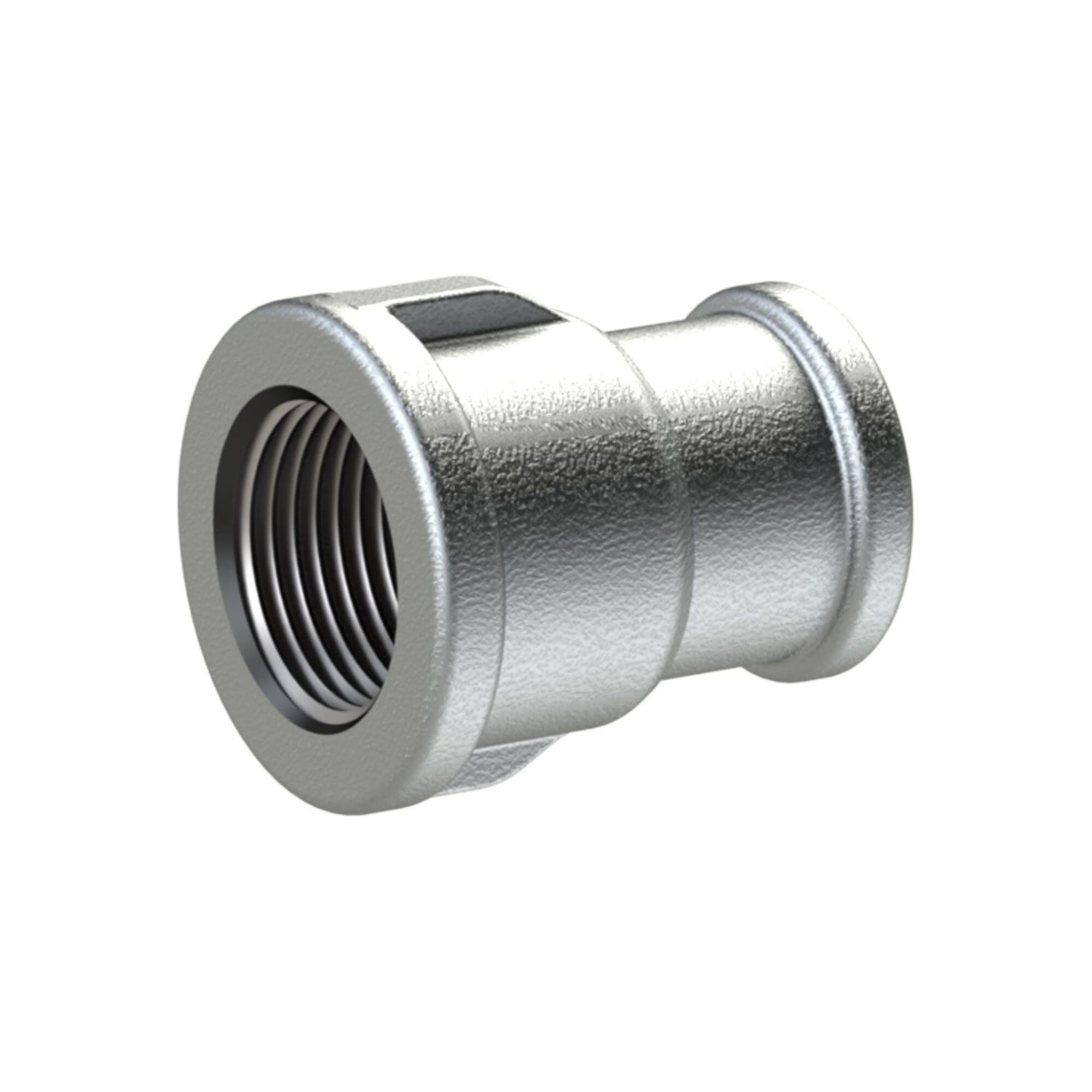 Riegler Muffen 240, IG/IG, Rp 3/4, Rp 3/8, schw. Temperguss feuerverz.
