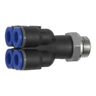 Riegler Multiprises « Série Bleue », 4 voies, pivotant, M5 ext. Ø 4 mm