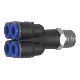 Riegler Multiprises »Série Bleue«, 4 voies, pivotante, R 1/4 à Ø 4 mm