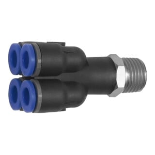 Riegler Multiprises »Série Bleue«, 4 voies, pivotante, R 1/8 à Ø 4mm