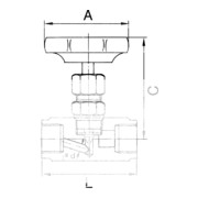 Riegler Nadelventil, Edelstahl 1.4571, G 1/4, DN 5, PN max. 400 bar-3
