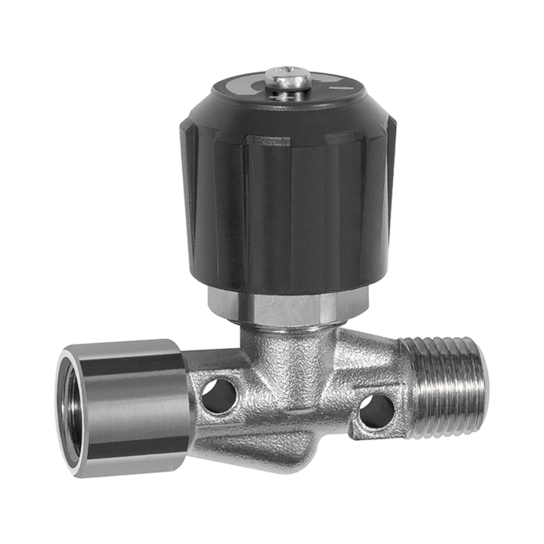 Riegler Nadelventil, Messing vernickelt, IG/AG, Rp/R 1/4, DN 4