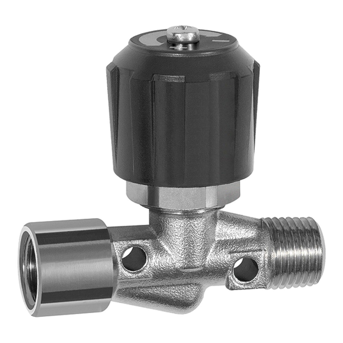 Riegler Nadelventil, Messing vernickelt, IG/AG, Rp/R 1/4, DN 4