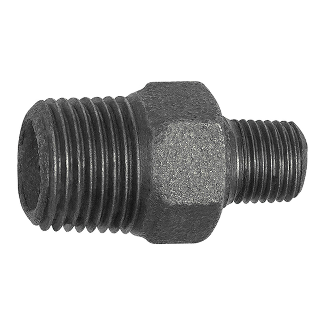 Riegler Niple double filetage 245 rouge, R 1 1/2 a., R 1 a., fonte malléable noir