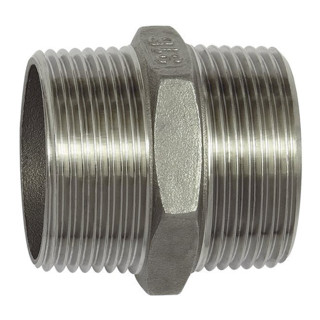 Riegler Niple double filetage, octogonal, R 3, SW 92, acier inoxydable 1.4408