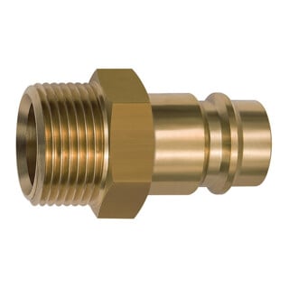 Riegler Nippel für Kupplungen NW 19, Messing blank, G 1 AG