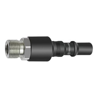 Riegler Nippel mit RSV für Kupplungen NW 8, ISO 6150 C, Stahl, G 3/8 AG