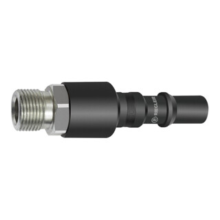 Riegler Nipple avec RSV pour raccords NW 8, ISO 6150 C, acier, G 3/8 AG