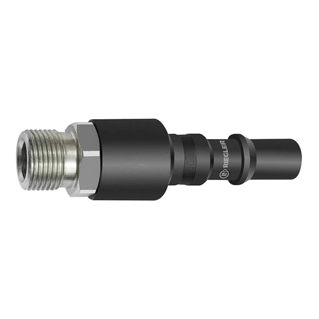 Riegler Nipple avec RSV pour raccords NW 8, ISO 6150 C, acier, G 3/8 AG