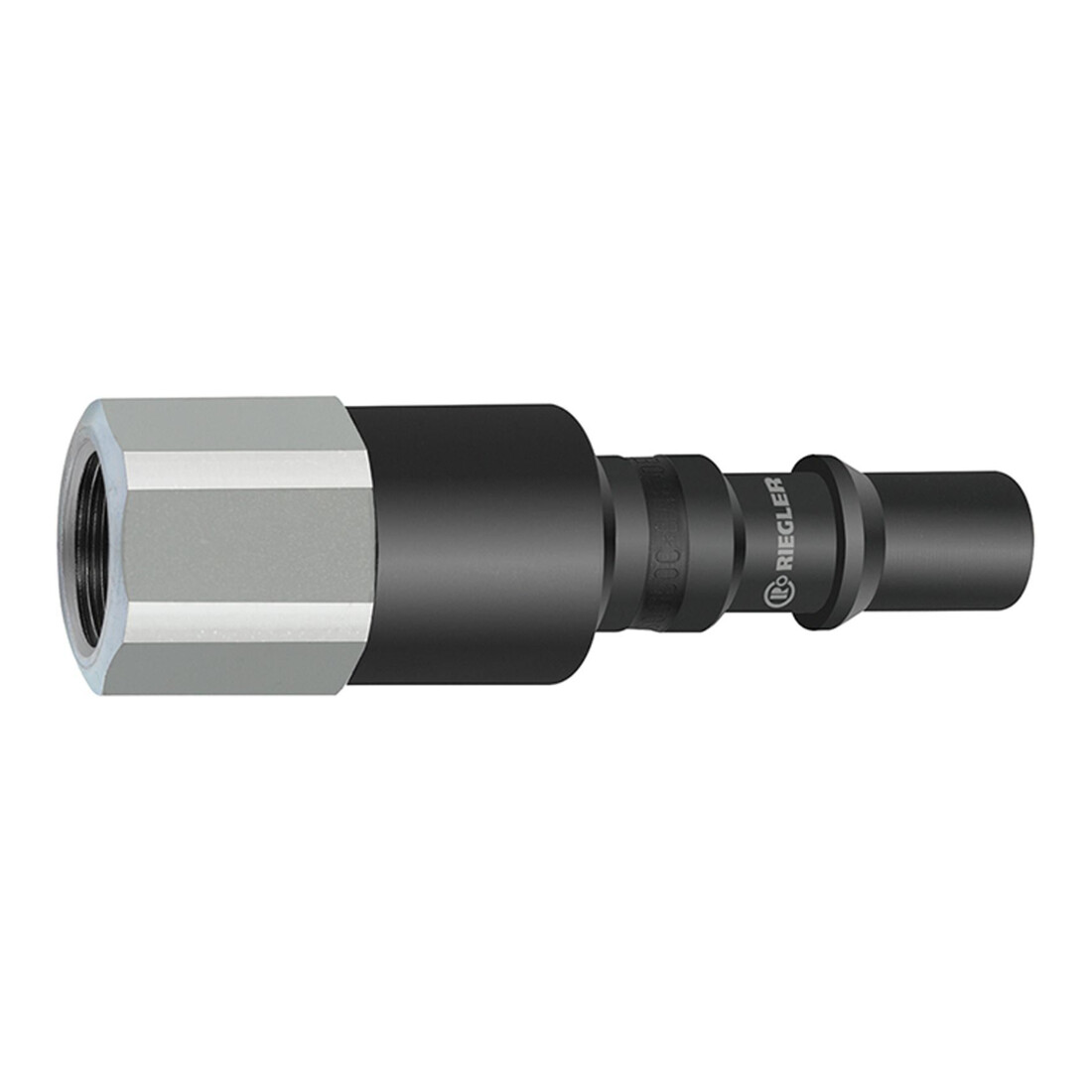 Riegler Nipple avec RSV pour raccords NW 8, ISO 6150 C, acier, G 3/8 IG
